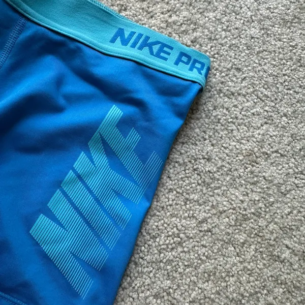Blue Nike Pro Spandex Shorts Dri-Fit Like New Size S - Image 2
