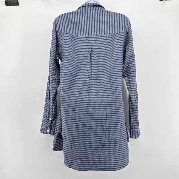 Toad&Co‎ Mixologist Tunic Shirt Womens Small Blue Striped Organic Cotton - Image 7