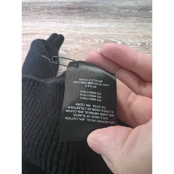 WILFRED FREE Artizia Black Cropped Turtleneck 100% wool sweater Women Size XL - Image 4