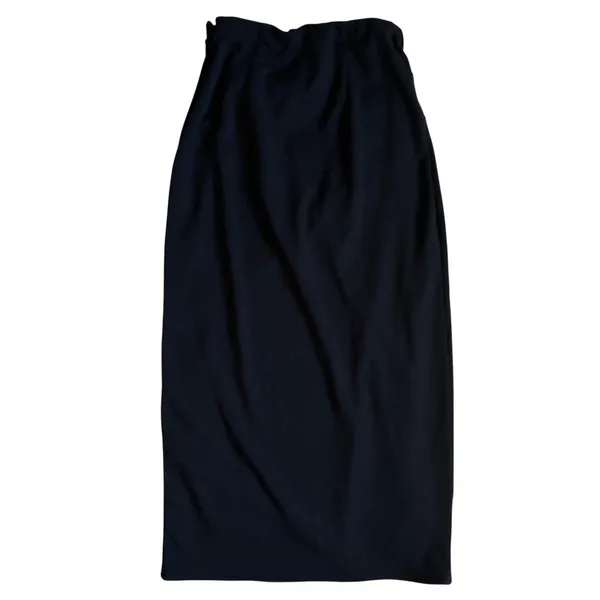 Abercrombie & Fitch‎ Black Draped Wrap Midi Skirt XS Elastic Waist Lined Stretch - Image 9