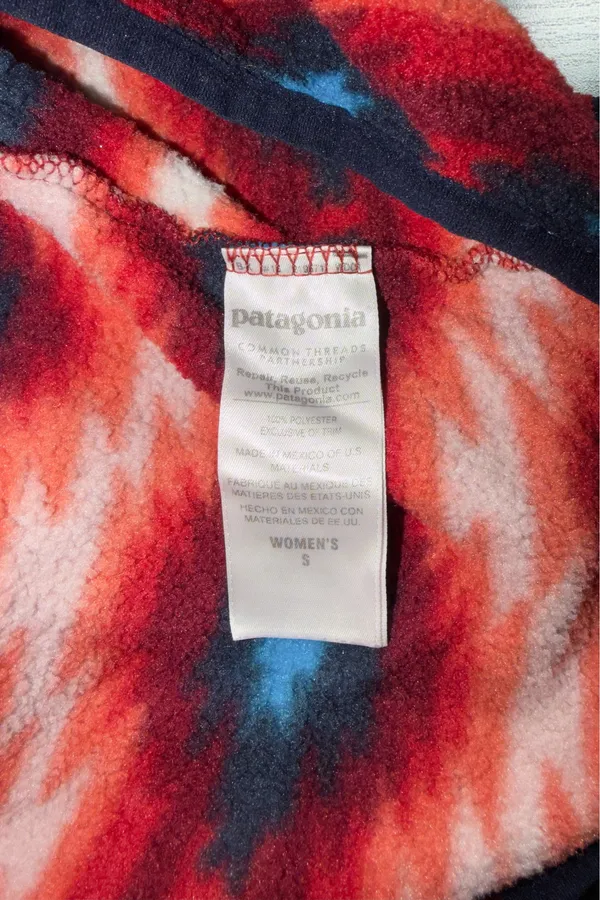 Patagonia Synchilla Snap T Fleece Pullover Women Small Red Aztec Southwest - Image 5