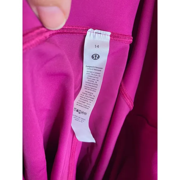 Lululemon wunder train high rise shorts magenta women's‎ size 14 athletic casual - Image 6