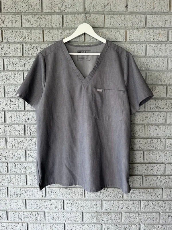 Figs Catarina One Pocket Scrub Top Graphite Grey Size XL - Image 3