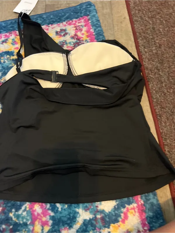NWT Charlie suede London Black Draped Lace-Trim Top - Image 11