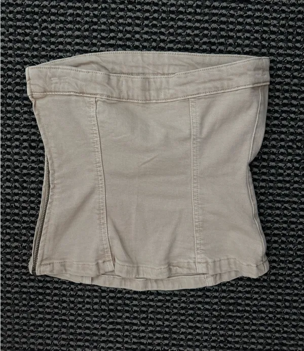 Mango Strapless Denim Top - Image 6