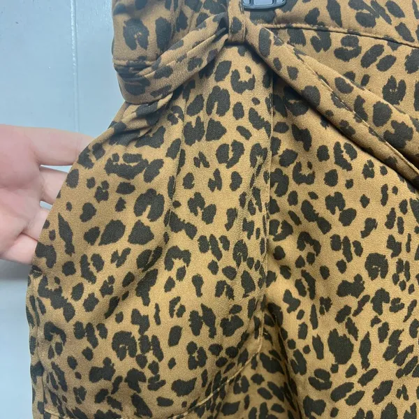 A New Day Cheetah Print Women's High Waisted Shorts w/ Tie Size XXL Pockets - Image 5