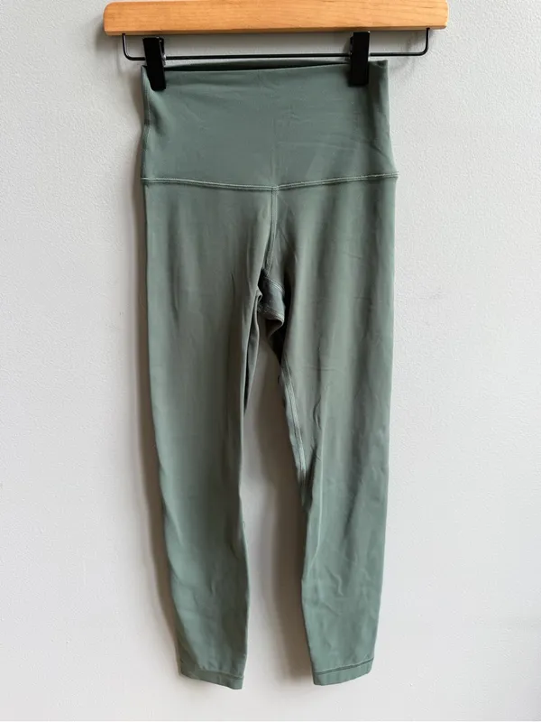 Lululemon Align High-Rise Pant 25" Dark Forest Sage Green Size 2 - Image 5