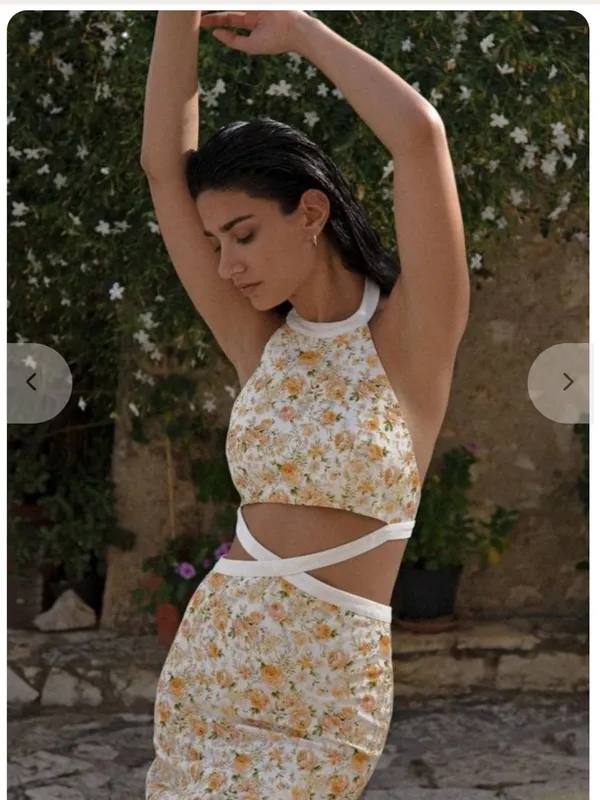 Anthropologie Significant Other Halter Mini Dress Rosalie Floral Print Size 4 - Image 6