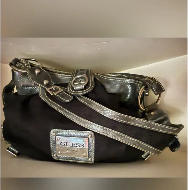 Y2K Guess Black Shoulder Bag Vintage - Image 12