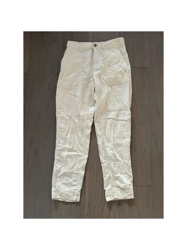 Old Navy Beige Linen Gauze Pants Size 0 - Image 2
