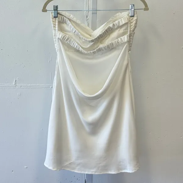 Princess Polly Shellie Mini‎ Dress White Satin Party Sz 8 - Image 3