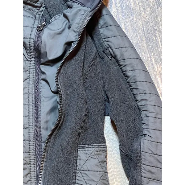 Lululemon‎ Fleecy Keen Quilted Fleece Hooded Jacket Black Womens Size 4 FLAW** - Image 11