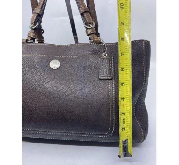 coach medium bag handbag brown leather shoulder ba - Image 5