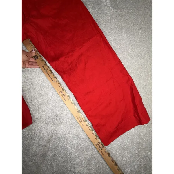 maeve colette pants 31 cropped wide leg pants Red Linen Blend Patch Pockets - Image 10