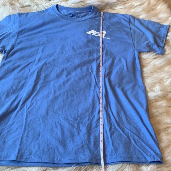 Alpha Phi Blue Rise Up for MDA Charity Graphic Tee Gildan Sorority Size L - Image 5