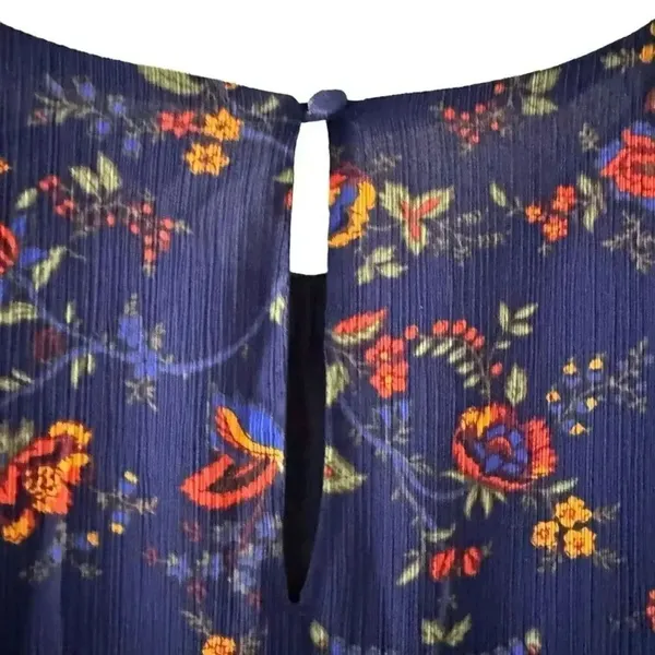 Madewell Blue Floral Ruffle Sleeve in Climbing Vine Blouse Shirt Top SZ S #2214 - Image 6