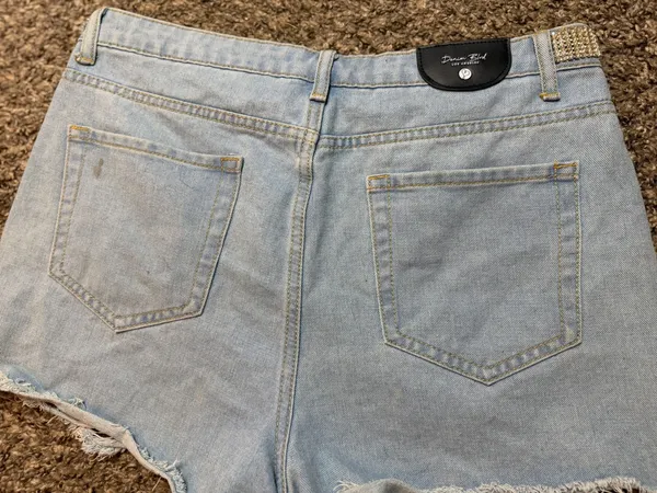 Denim Blvd Shorts Distressed rhinestones  - Image 4