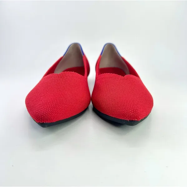 Rothy's The Point Red Knit Pointed Toe Ballet Flats Women's 10 Comfort Slip-On - Image 12