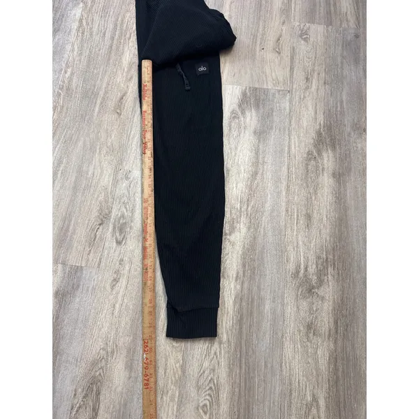 Alo Yoga Muse Ribbed Sweatpants Black Joggers Size Small - Image 8