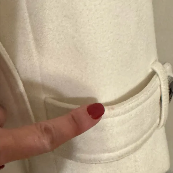 Off white Calvin Klein single breast belted button trench style coat - Image 4