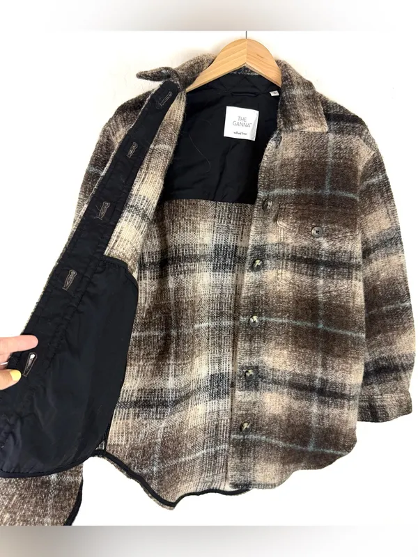 Artizia Wilfred Ganna Plaid Wool Shirt Jacket - Image 8