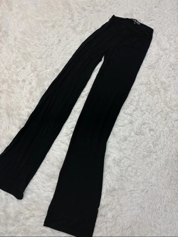 I am Gia black high waisted ruched pants - Image 4