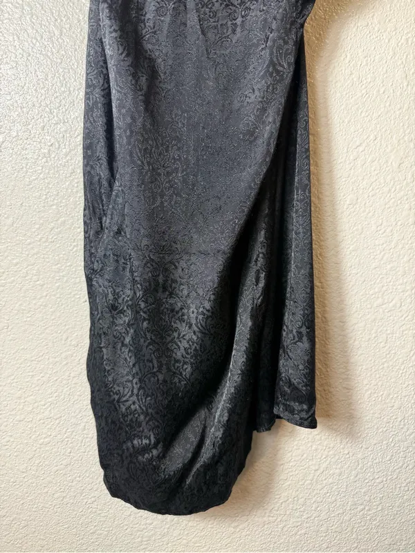 Free People Dress People Beaded Slip Mini Dress Black‎ Open Back Jacquard Size L - Image 6