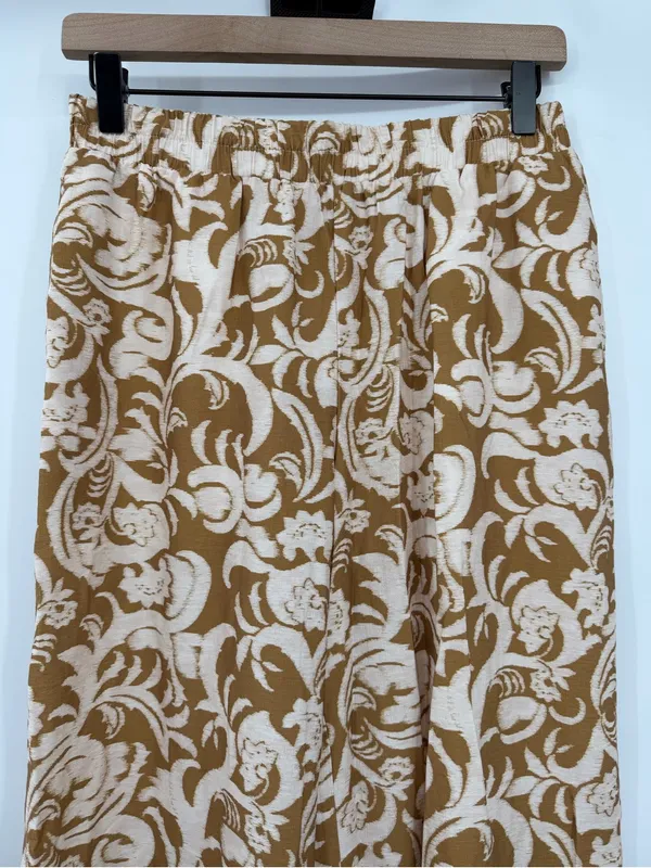 Philosophy Republic Floral Wide Leg Pull-On Pants S NWT Tan Cream - Image 4