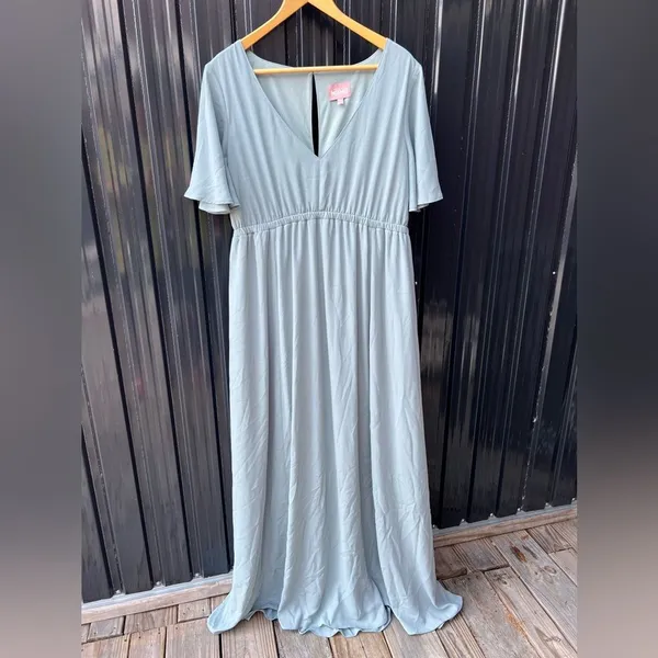 Show Me Your Mumu Emily Empire Waist Maxi Dress XL Blue Bridesmaid Wedding Guest - Image 4