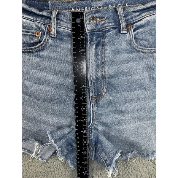 American Eagle Denim Shorts Women 8 Highest Rise 90s Boyfriend Raw Hem Festival - Image 5