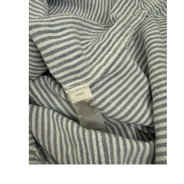 Calia Blue White Stripe Oversized Button Up Swim Pool Beach Coverup Shirt Small - Image 4