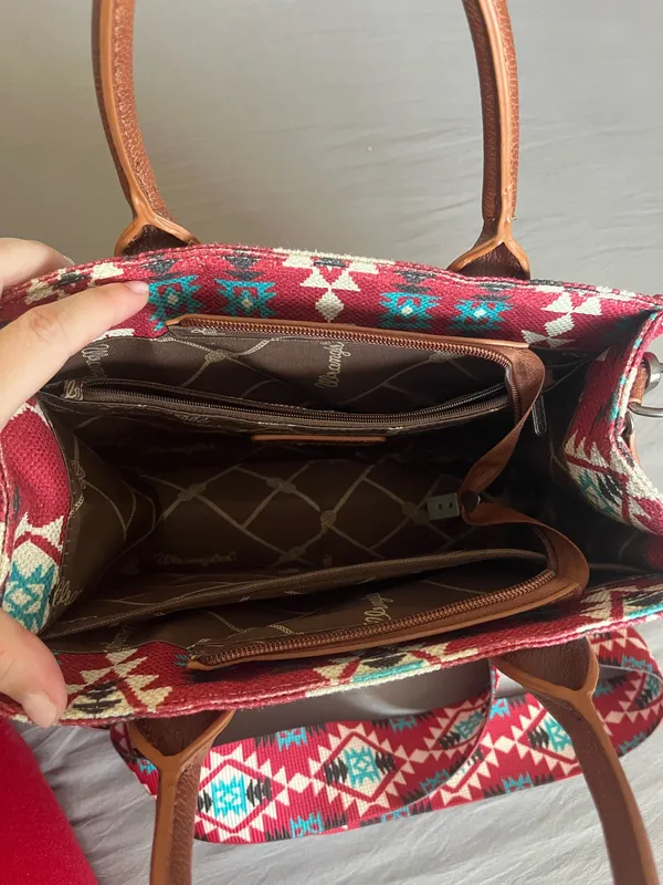 Wrangler Canvas Southwestern Print Tote Crossbody Small - Image 3