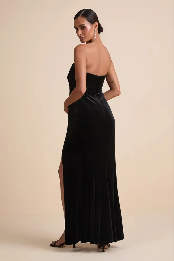 Lulus Velvet strapless maxi dress - Image 3