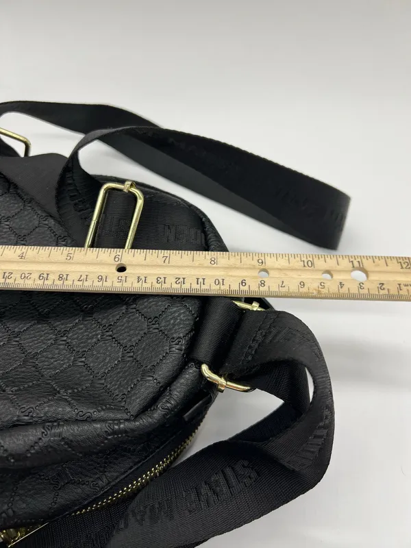 Steve Madden Backpack Womens Mini Black Logo Polyurethane Zip Adjustable Straps - Image 9