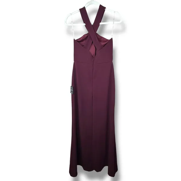 NEW Lulus Keep You Enchanted Dark Purple Cutout Halter Mermaid Maxi Dress - Image 7