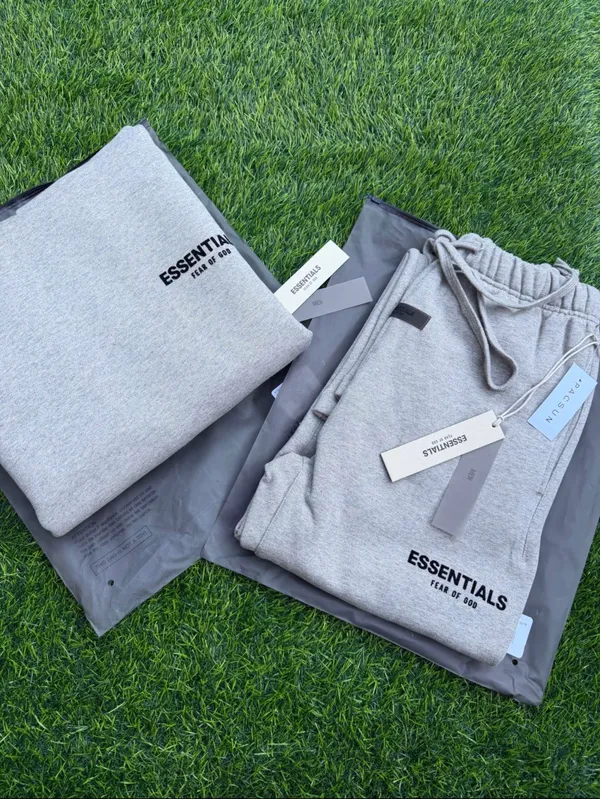 Essentials XXS dark oat Set hoodie n sweats Gray - Image 3