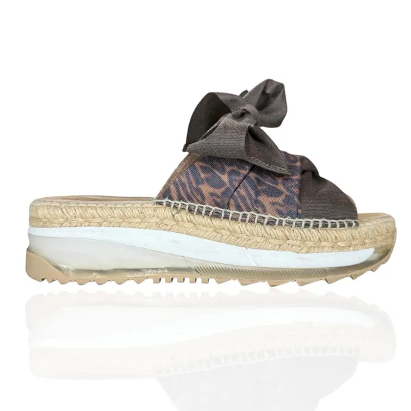 Free People Chapmin Ribbon Espadrilles EU 37‎ US 6.5 Platform Sandals Leopard - Image 4