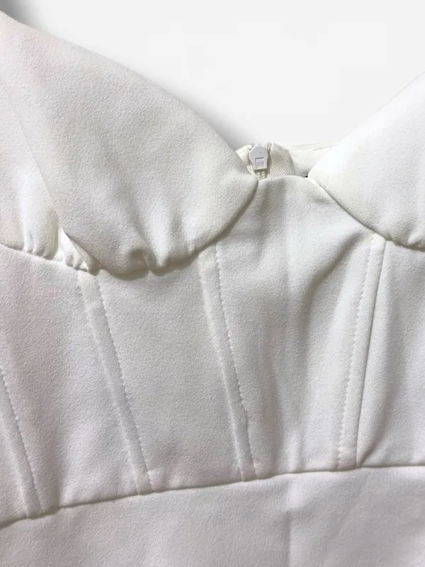 Zara | NWOT White Corset-Style Mini Dress (Size M) - Image 6