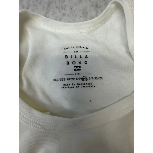 Billabong Womens White Scoop Neck croppedTank Top Size Medium M Basic NWOT - Image 3