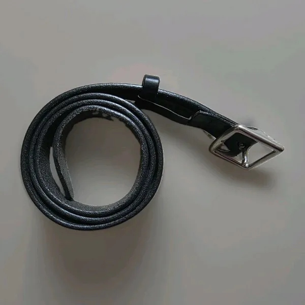 Coach Black Leather Belt Silver Tone Metal Buckle Women Men Unisex Size 36 - Image 2