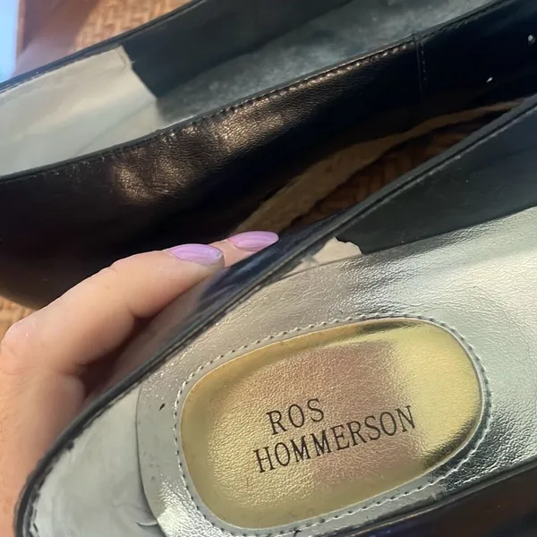 Ros Hommerson Envy black leather espadeille wedge heel 9 - Image 10