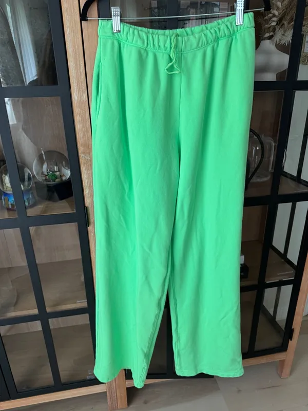 SKIMS French Terry Sweatpants wide leg joggers neon high rise drawstring - Image 8