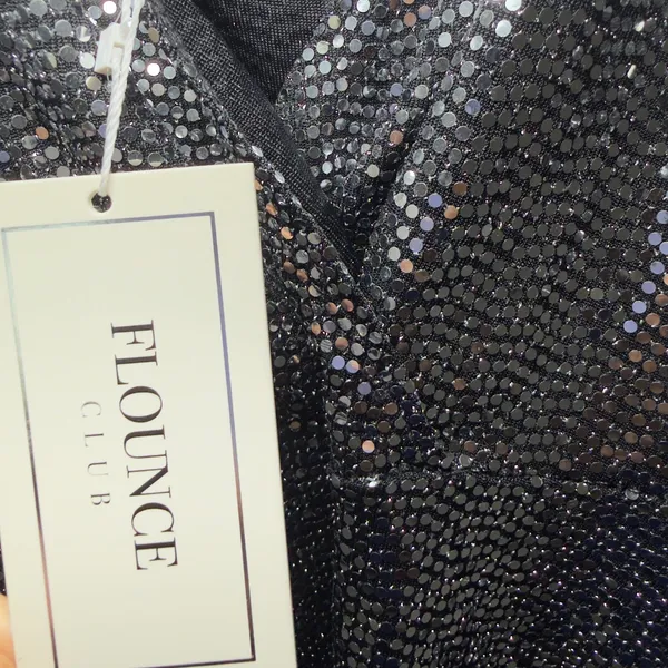 Flounce Club London Wrap Mini Size 10 Dress Metallic Y2K Indie Sleaze Retro - Image 11