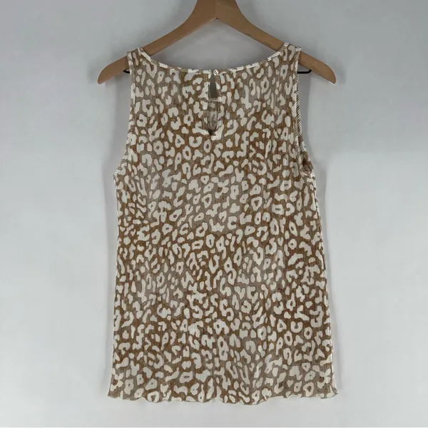 Ann Taylor Factory Leopard Print‎ Micro Pleated Stretchy Sleeveless Top Size S - Image 9