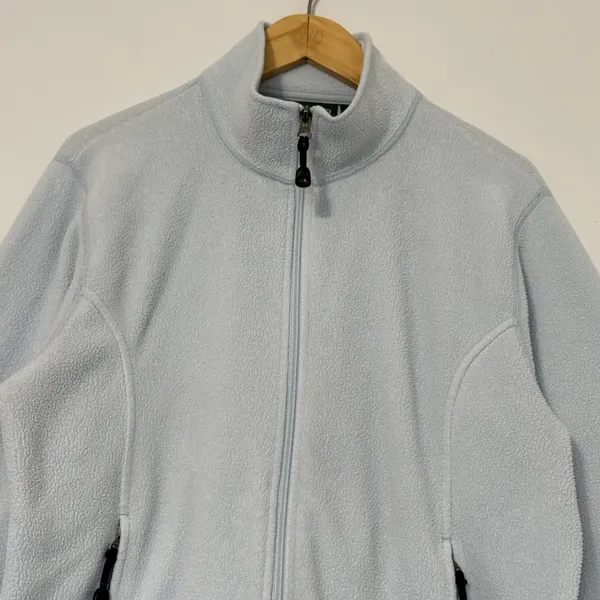 L.L. Bean Women’s Full-Zip Fleece Sweater Size L Light Blue Soft Polar Warm - Image 3
