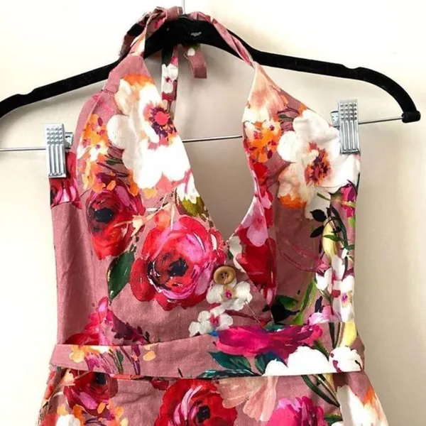 PRIVACY PLEASE Floral Mini Dress Pink Small‎ - Image 4