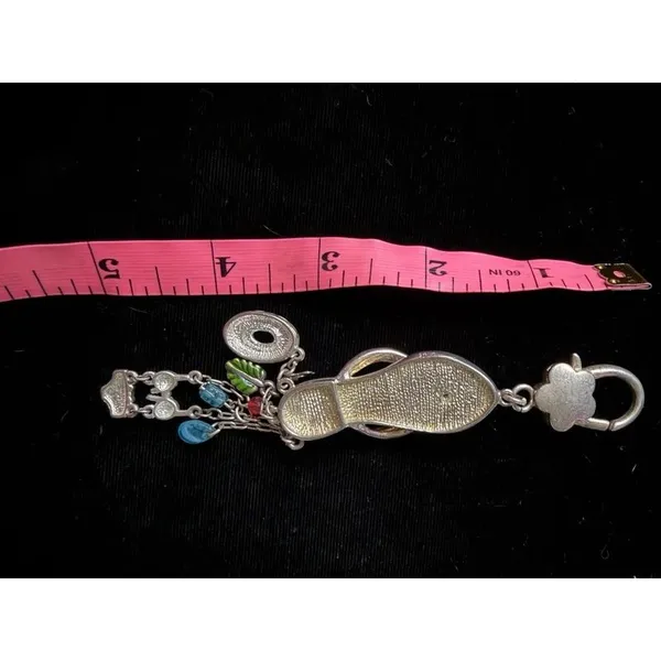 Flip-Flop Beach Keychain Purse Charm, Enamel, 5" - Image 6
