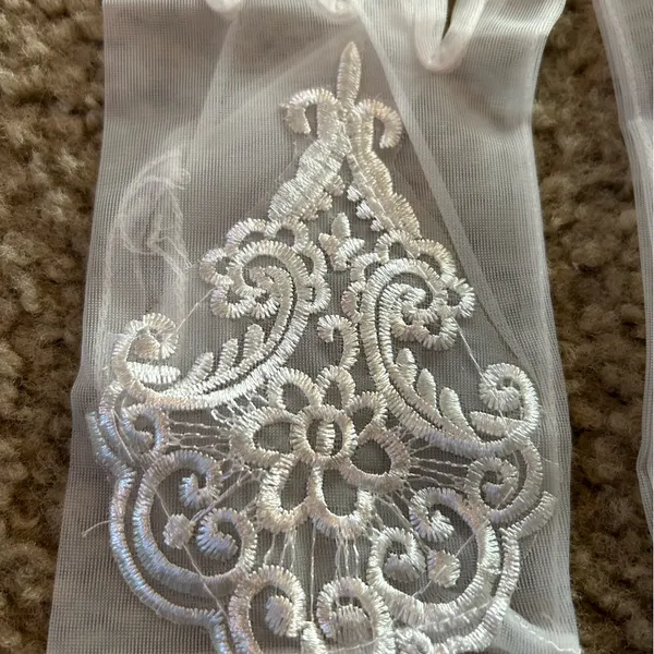 wedding bride lace gloves white - Image 2