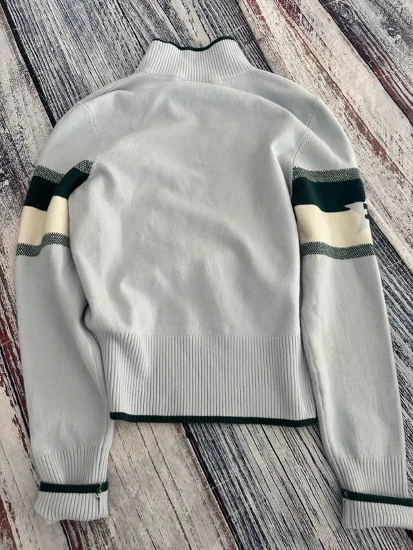VS PINK Après Ski Light Blue Zip-Neck Sweater - Image 3