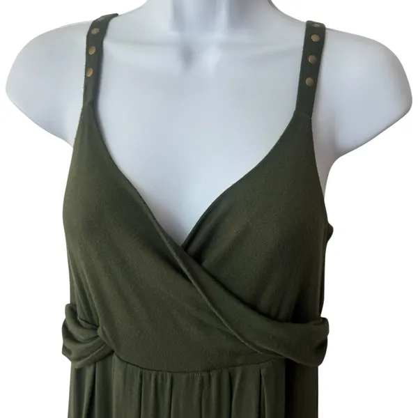 Karen Alexander Boston Proper Green‎ Studded Maxi Dress Resort Travel Summer M - Image 3
